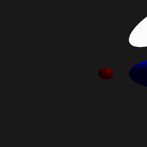 two spheres with bright but blurry shadows